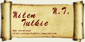 Milen Tulkić vizit kartica
